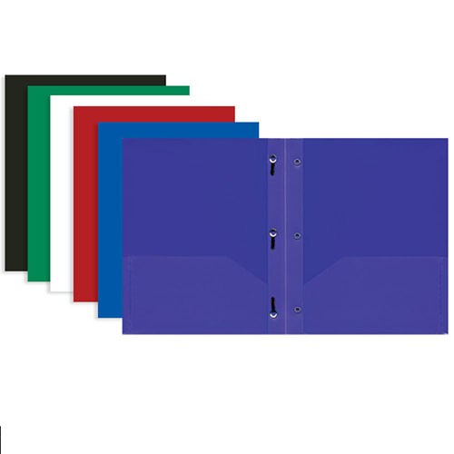 Picture of Poly 2 Pocket Folder, 3 Prongs