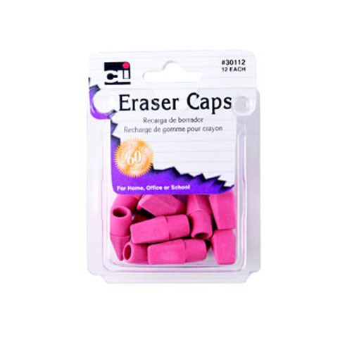 Picture of Eraser Caps, Pink, 12 Count

