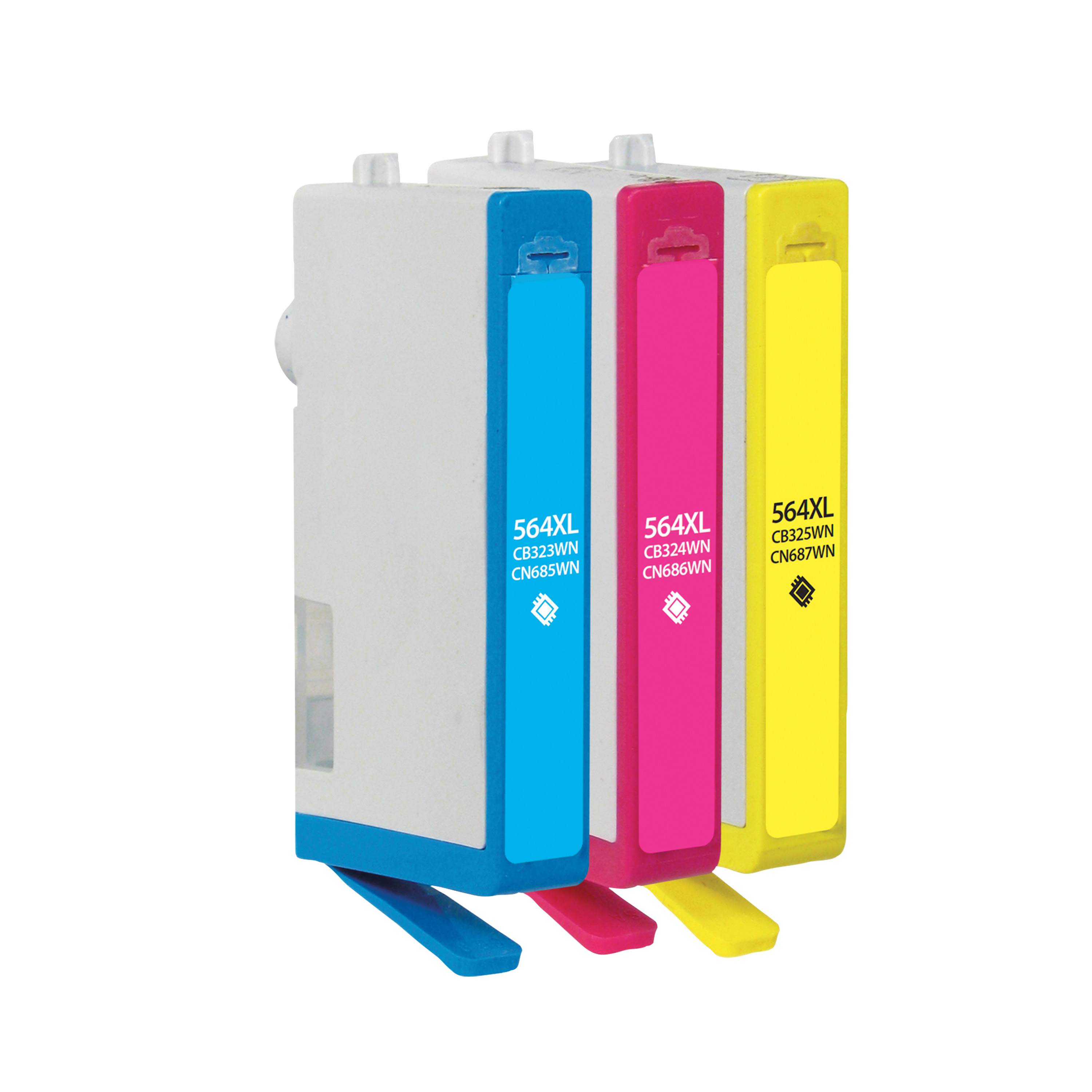 Picture of Clover Remanufactured Cyan, Magenta, Yellow Ink Cartridges for HP 564XL 3-Pack