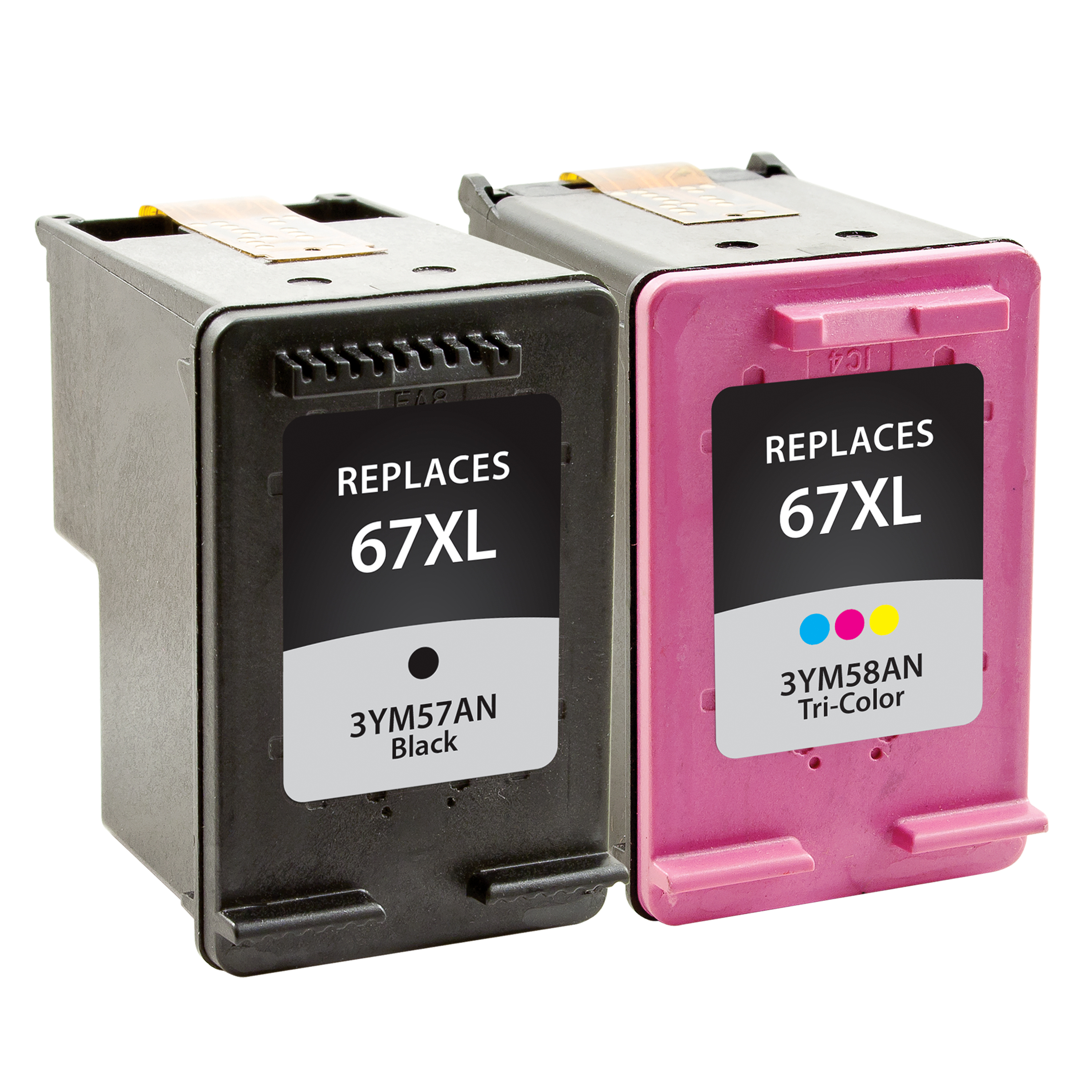 Picture of Clover Remanufactured High Yield Black, Tri-Color Ink Cartridges for HP 67XL 2-Pack