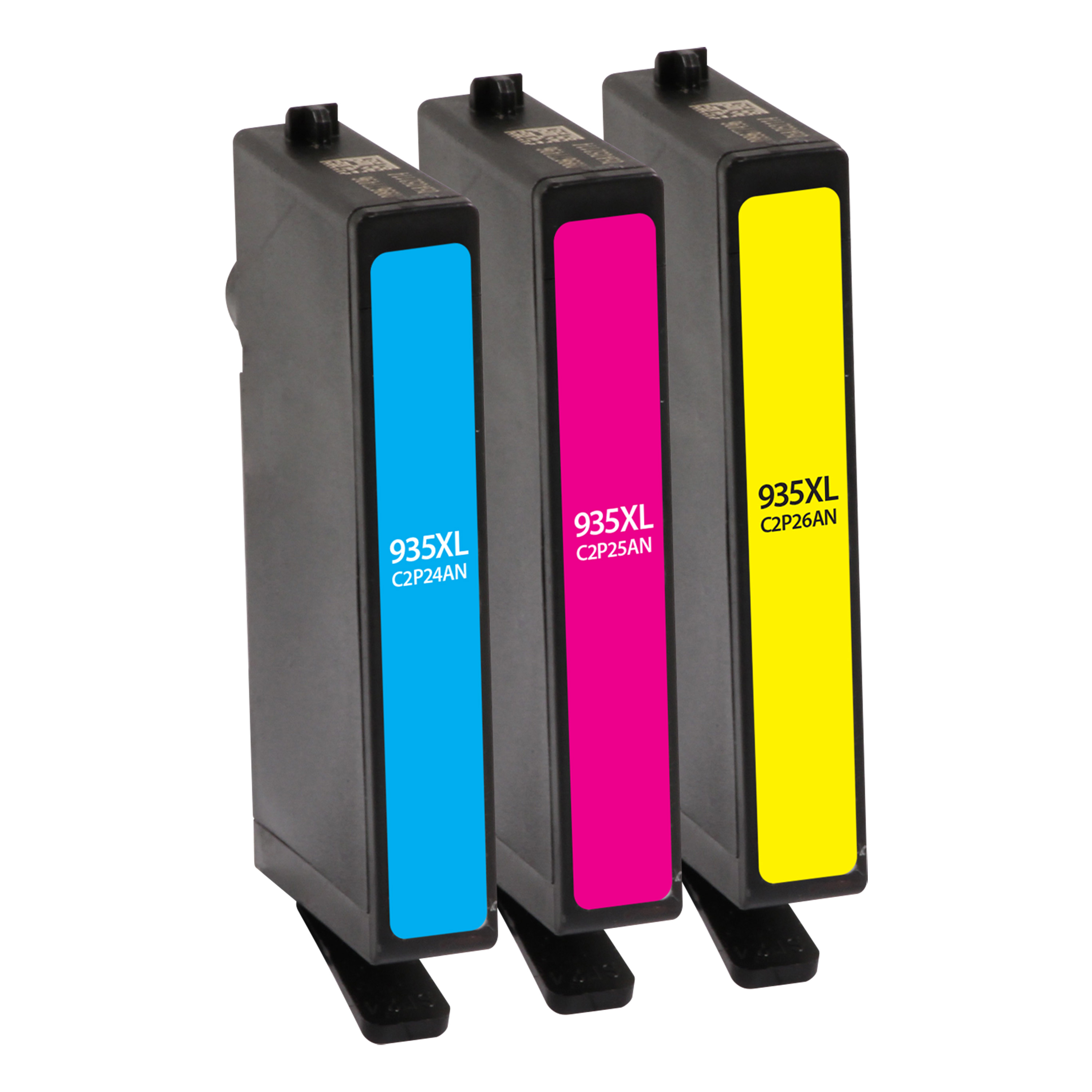 Picture of Clover Remanufactured High Yield Cyan, Magenta, Yellow Ink Cartridges for HP 935XL (F6U05BN) 3-Pack