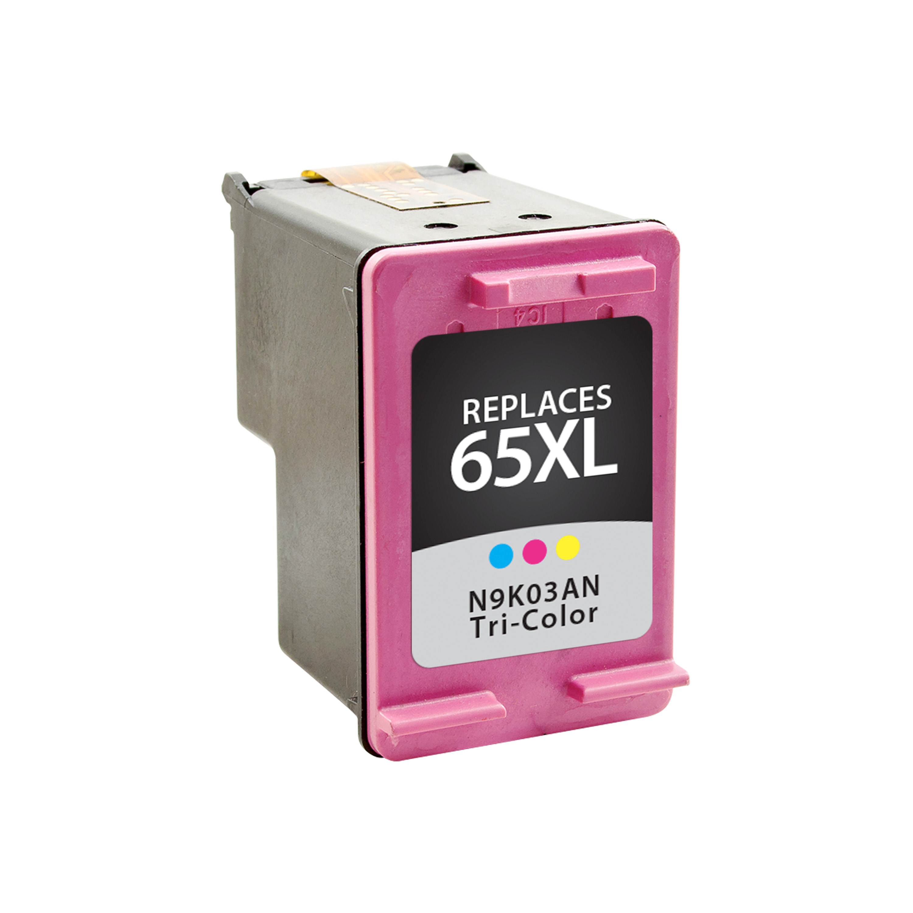 Picture of Clover Remanufactured High Yield Tri-Color Ink Cartridge for HP 65XL (N9K03AN)