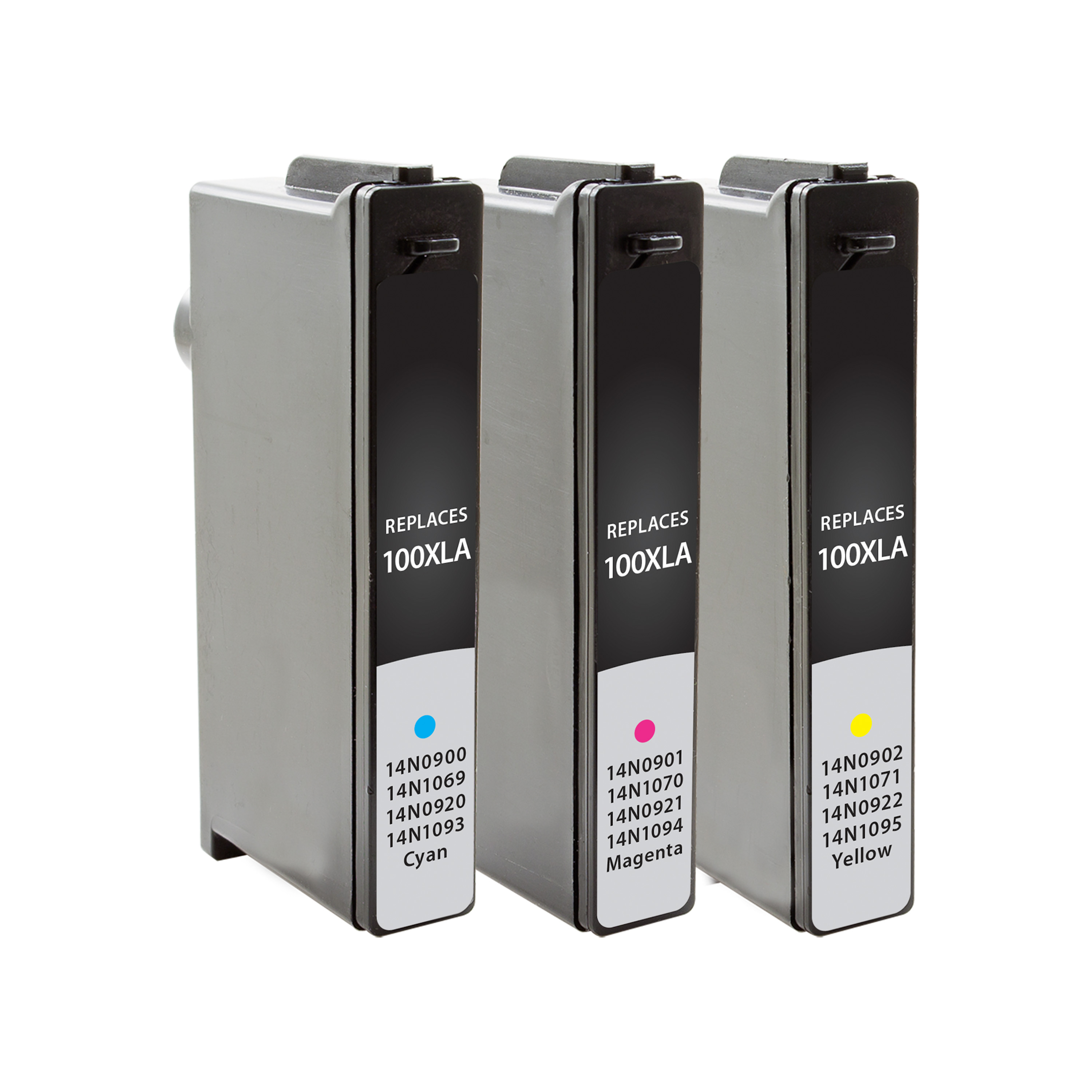 Picture of Cyan, Magenta, Yellow Ink Cartridges for Lexmark #100XL 3-Pa