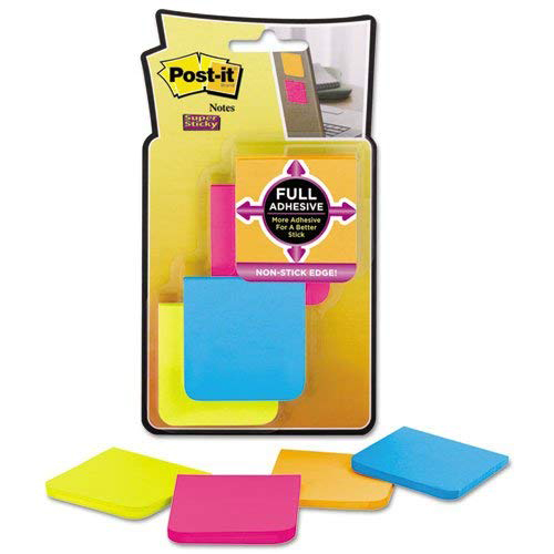 Picture of Full Adhesive Notes, 2 x 2, Assorted Rio de Janeiro Colors, 25-Sheet, 8/Pack