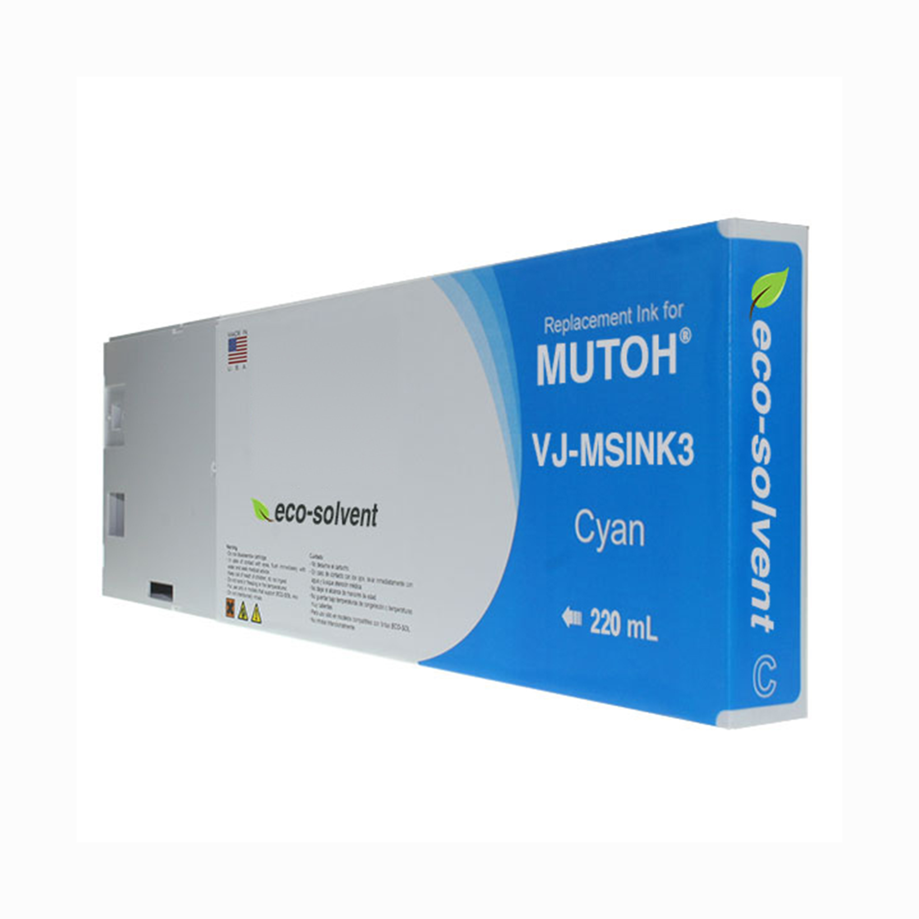 Picture of Cyan Wide Format Inkjet Cartridge for Mutoh VJ-MSINK3A-CY220