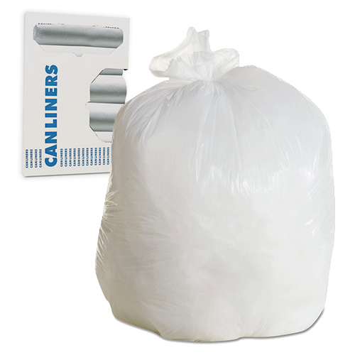 Picture of HDPE High Density Can Liners, 24 x 33, 6 mic, 12-16 gal, 1000/ct, Natural
