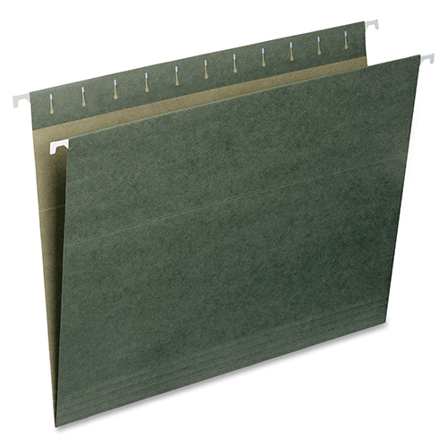 Picture of Hanging File Folders, 1/3 Tab, 11 Point Stock, Letter, Standard Green, 25/Box