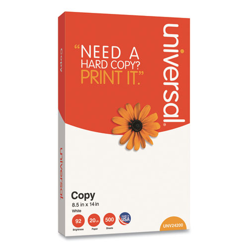 Picture of Copy Paper, 92 Brightness, 20lb, 8 1/2 x 14, Legal Size, White, 500 Sheets/Ream