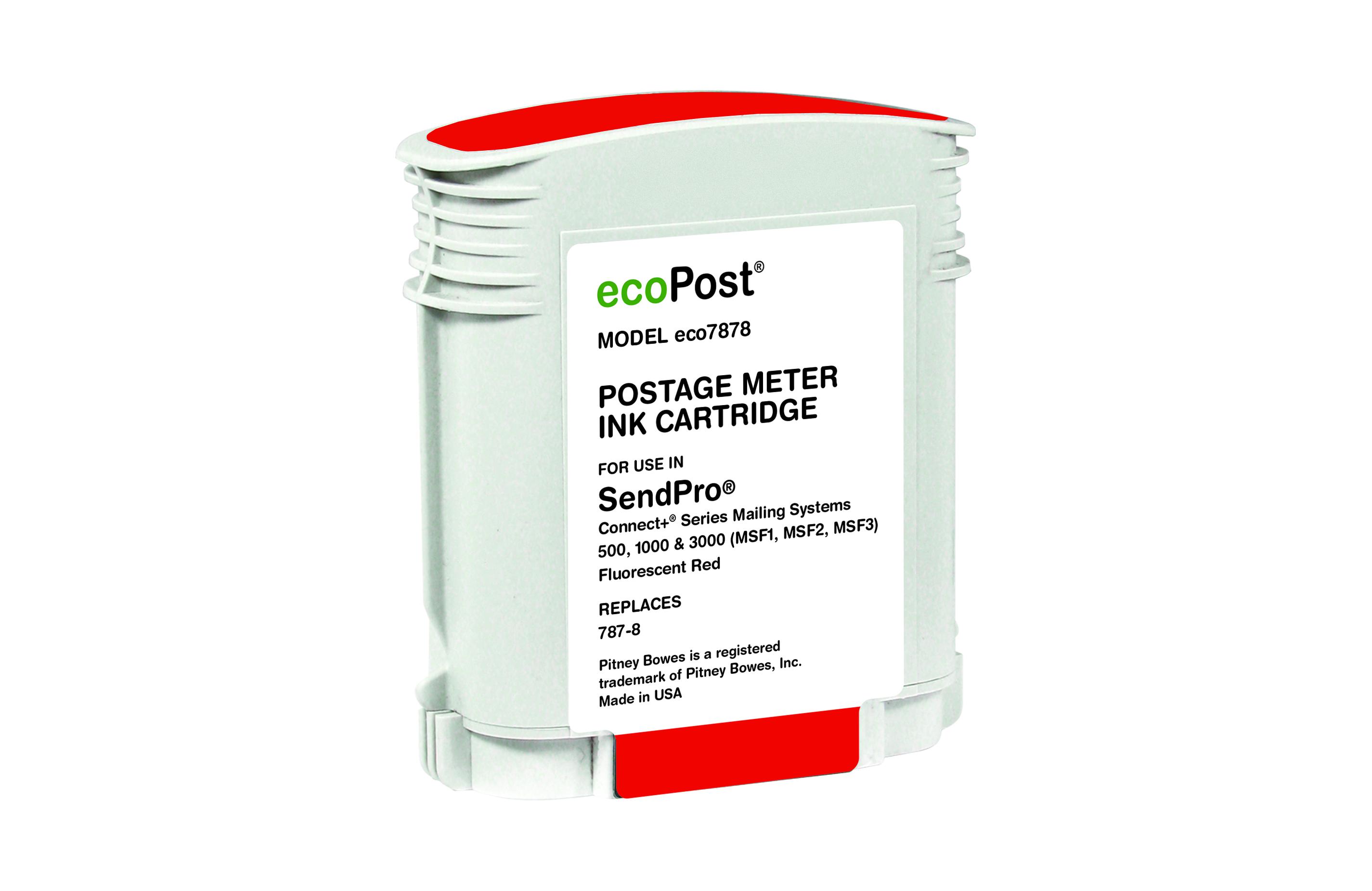 Picture of Postage Meter Fluorescent Red Ink Cartridge for Pitney Bowes