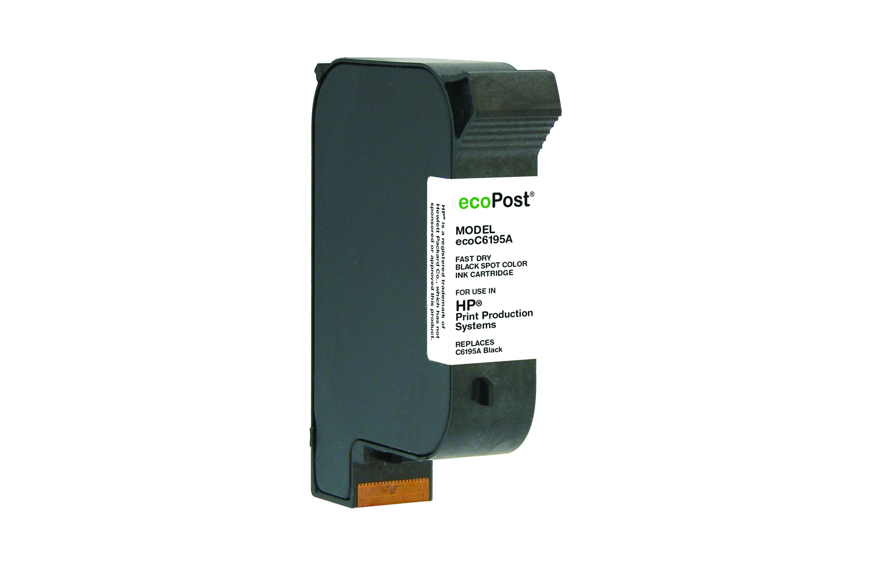 Picture of ecoPost Non-OEM New Postage Meter Fast Dry Black Ink Cartridge for HP C6195A